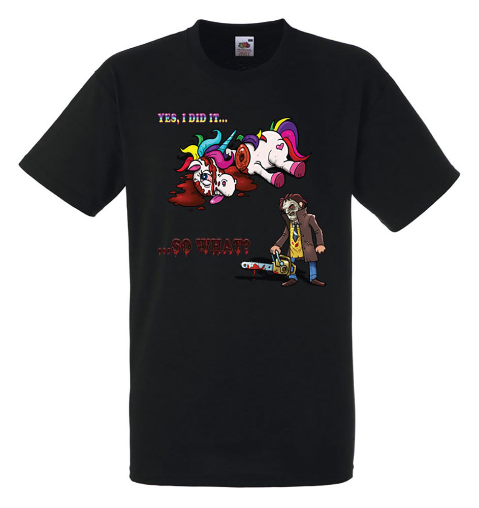 Fun Shirt - Einhorn - Texas Chainsaw - Herren - Größe L