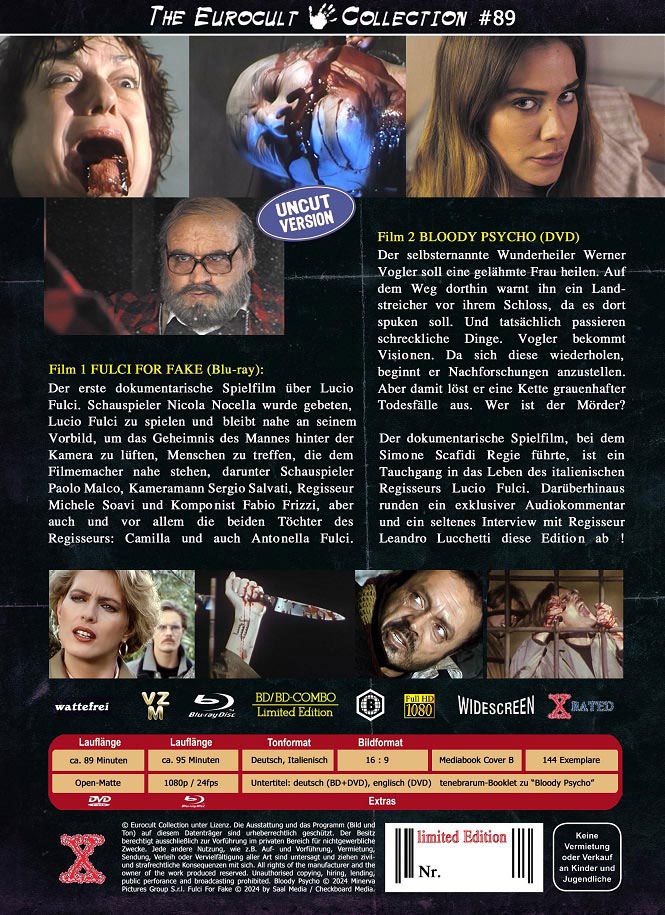 Fulci For Fake / Bloody Psycho (Blu-ray+DVD) - Cover B - Mediabook - Limited 144 Edition