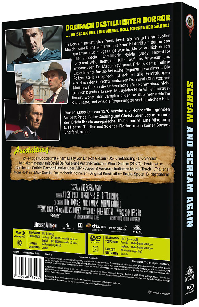 Die lebenden Leichen des Dr. Mabuse (Scream And Scream Again) (Blu-Ray+DVD) - Cover A - Mediabook - Limited 333 Edition Die lebenden Leichen des Dr. Mabuse (Scream And Scream Again) (Blu-Ray+DVD) - Cover A - Mediabook - Limited 333 Edition