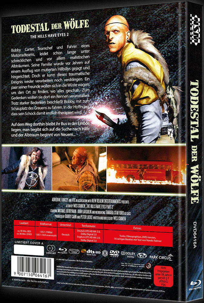 Todestal der Wölfe (Hills Have Eyes 2) (Blu-Ray+DVD) - Cover A - Mediabook - Lim 333 Edition - Uncut Todestal der Wölfe (Hills Have Eyes 2) (Blu-Ray+DVD) - Cover A - Mediabook - Lim 333 Edition - Uncut