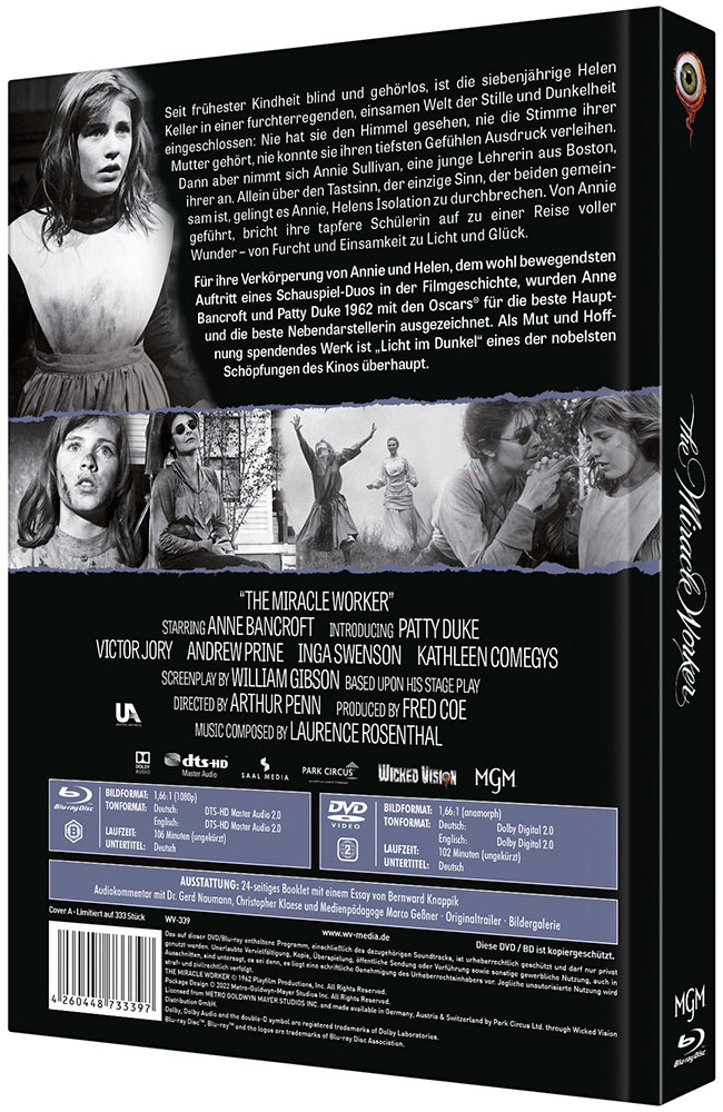 Licht im Dunkel - The Miracle Worker - Cover A - Mediabook (Blu-Ray+DVD) - Limited 333 Edition Licht im Dunkel - The Miracle Worker - Cover A - Mediabook (Blu-Ray+DVD) - Limited 333 Edition