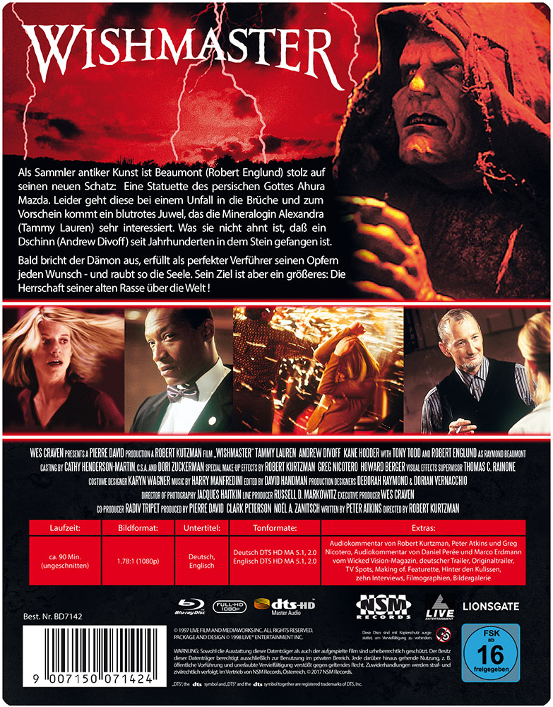 Wishmaster (Blu-Ray) - FuturePak - mit 3D-Lenticular Cover - Uncut