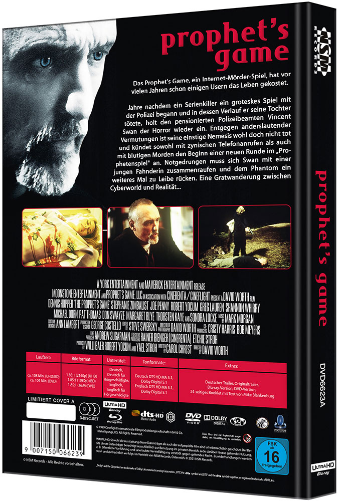 Prophets Game - Im Netz des Todes (4K UHD+Blu-Ray+DVD) - Cover A - Mediabook - Limited 111 Edition
