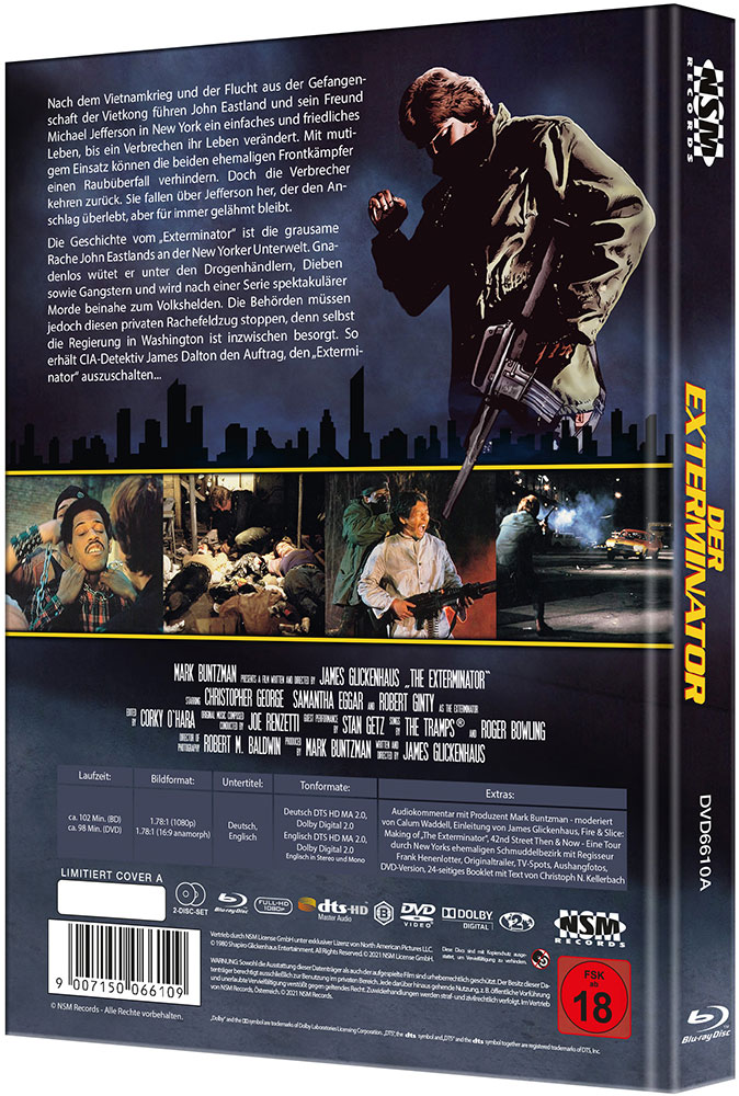 Exterminator 1 (Blu-Ray+DVD) - Cover A - Mediabook - Limited 333 Edition - Remastered - Uncut Exterminator 1 (Blu-Ray+DVD) - Cover A - Mediabook - Limited 333 Edition - Remastered - Uncut