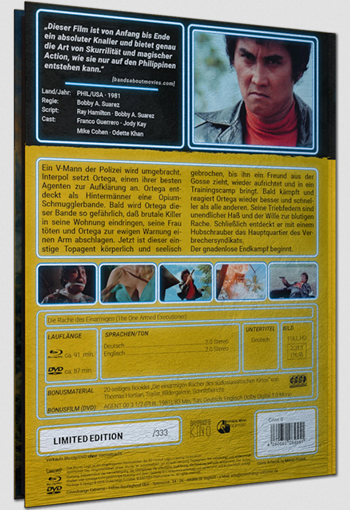 Die Rache des Einarmigen (Blu-Ray+2DVDs) - Cover B - Mediabook - Limited 444 Edition