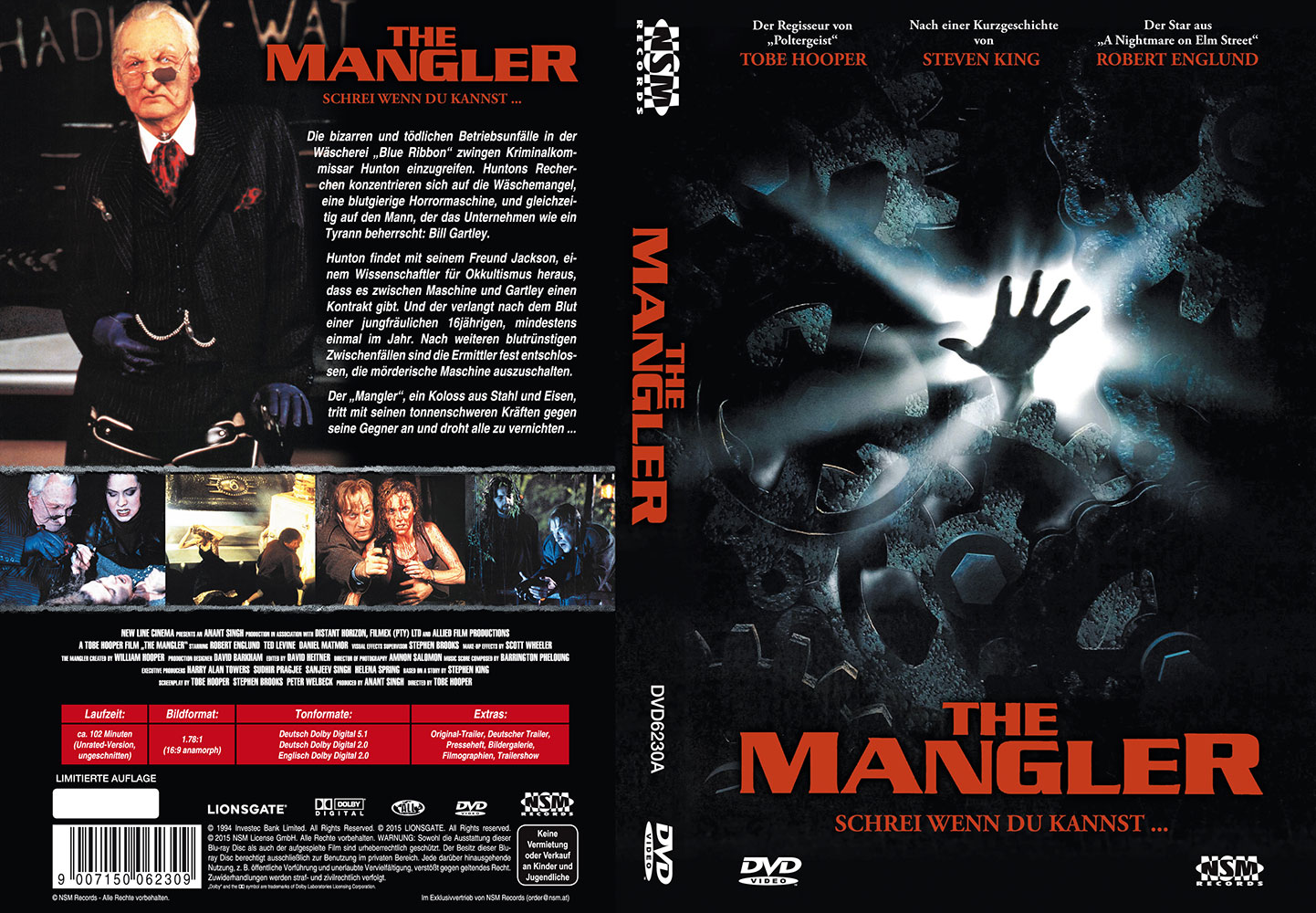 The Mangler (Blu-Ray+DVD) - Cover A - große Hartbox - Unrated - Limited 111 Edition - Remastered