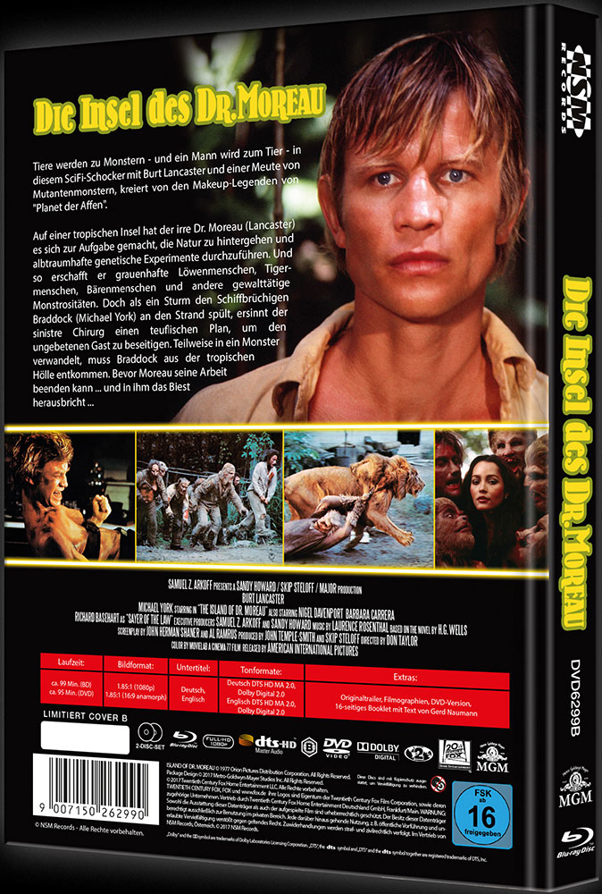 Die Insel des Dr. Moreau (Blu-Ray+DVD) - Cover B - Mediabook - Limited 333 Edition Die Insel des Dr. Moreau (Blu-Ray+DVD) - Cover B - Mediabook - Limited 333 Edition