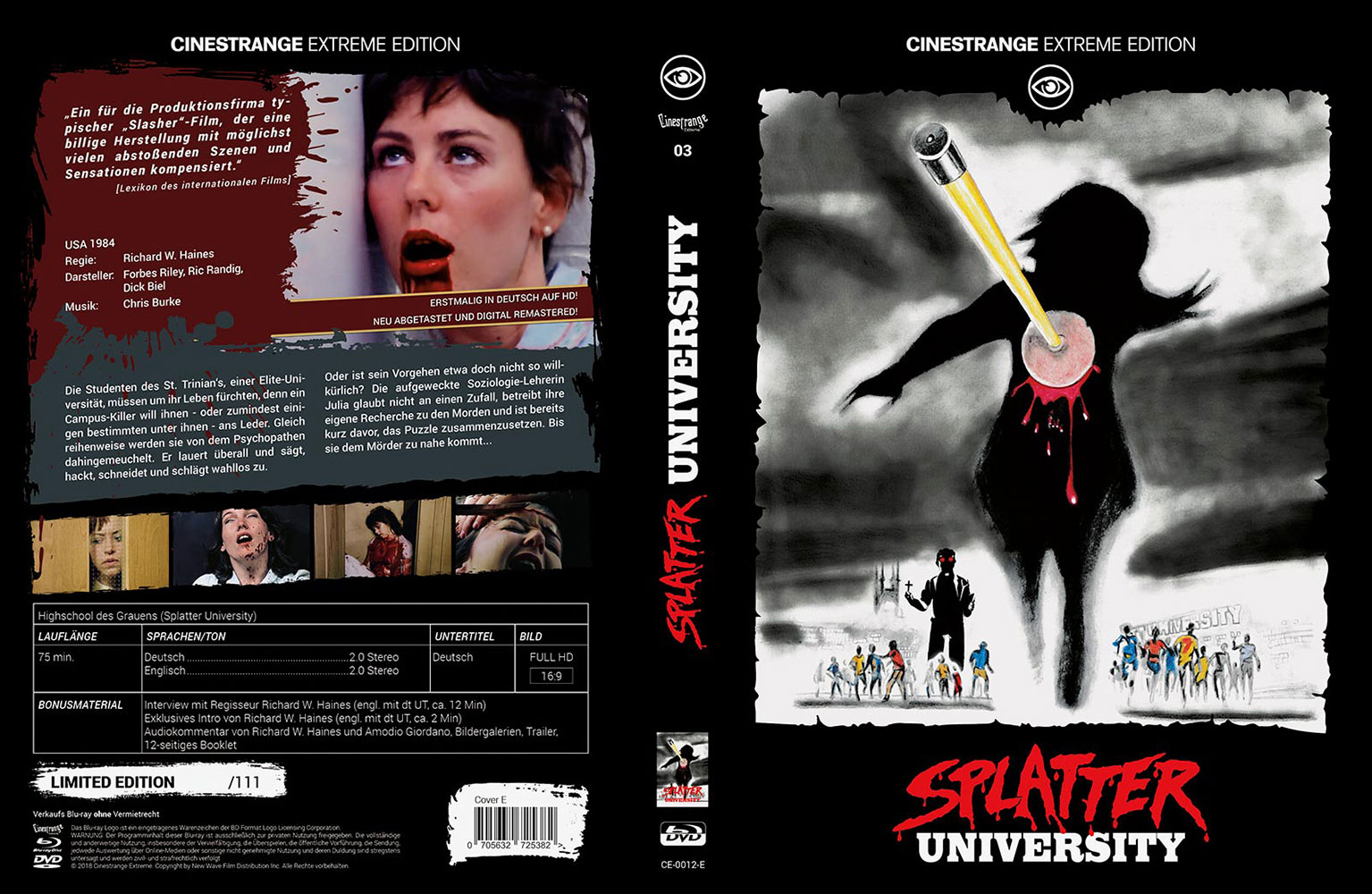 Splatter University (Highschool des Grauens) (Blu-Ray+DVD) - Cover E - Mediabook Limited 111 Edition