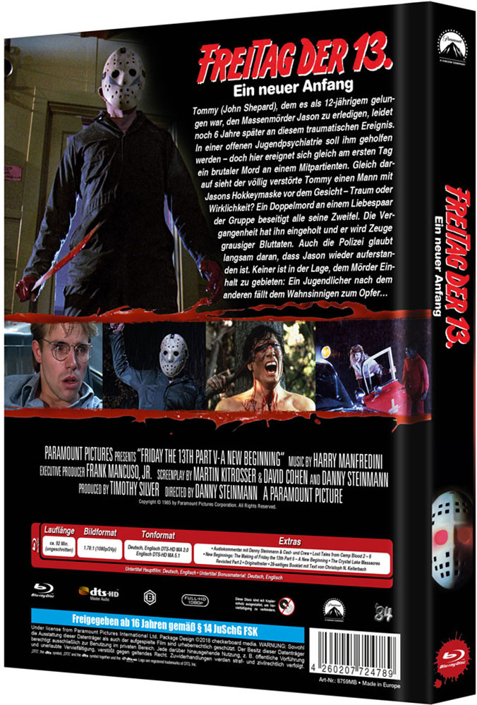 Freitag der 13. - Teil 05 - Ein neuer Anfang (Blu-Ray) - Cover B - Mediabook - Uncut