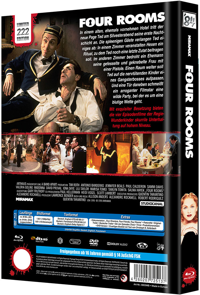 Four Rooms (Blu-Ray+DVD) - Cover B - Mediabook - Limited 222 Edition