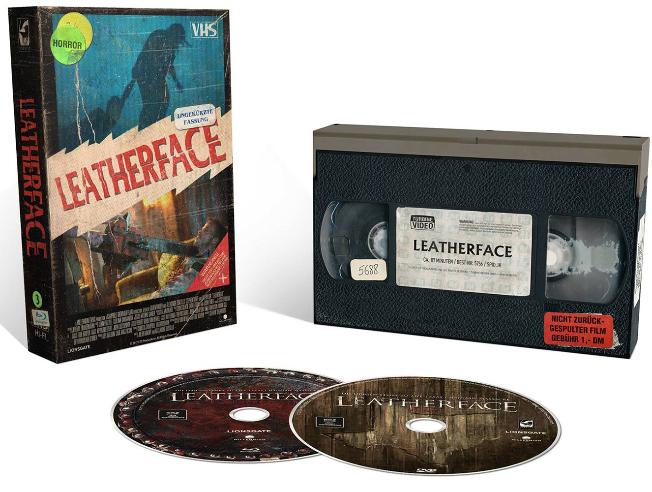 Leatherface (Blu-Ray) - VHS-Edition (2Discs) - Limited 2000 Edition - Uncut