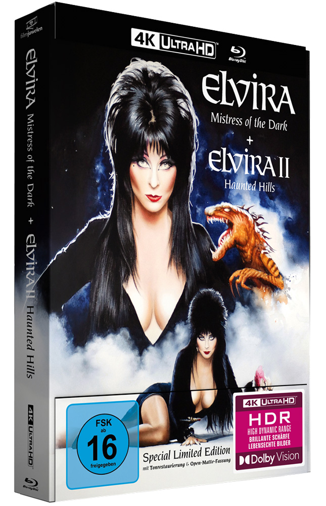 Elvira - Mistress Of The Dark & Elvira II - Haunted Hills (4K UHD) (2Discs) - Mediabook - Limited Edition