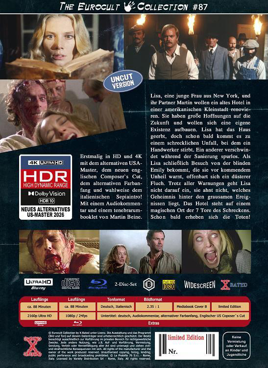 Über dem Jenseits - Die Geisterstadt der Zombies (4K UHD+Blu-Ray) - US-Master - Cover B - Mediabook - Limited Edition