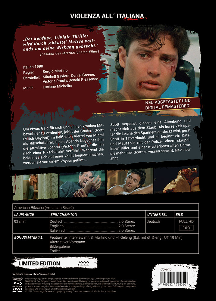 American Rikscha (Blu-Ray+DVD) - Cover B - Mediabook - Limited 222 Edition