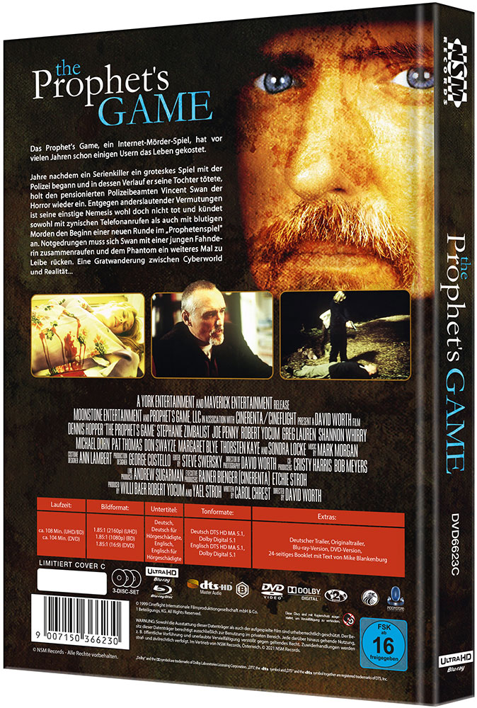 Prophets Game - Im Netz des Todes (4K UHD+Blu-Ray+DVD) - Cover C - Mediabook - Limited 66 Edition