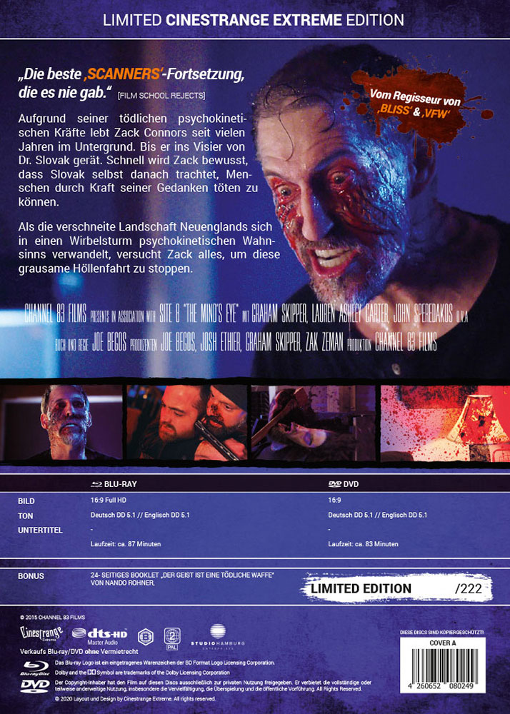 MINDS EYE, THE (Blu-Ray+DVD) - Cover A - Mediabook - Limited 222 Edition MINDS EYE, THE (Blu-Ray+DVD) - Cover A - Mediabook - Limited 222 Edition
