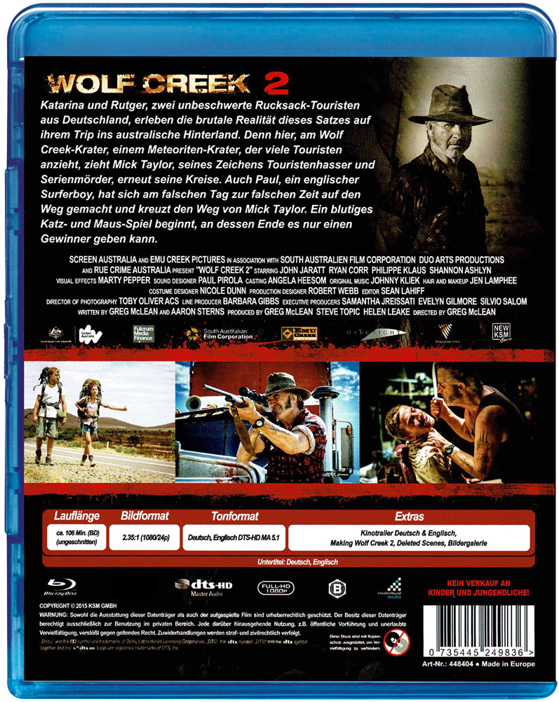 Wolf Creek 2 (Blu-Ray) - Directors Cut - Uncut
