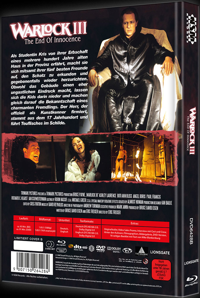 Warlock 3 - The End Of Innocence (Blu-Ray+DVD) - Cover B - Mediabook - Limited 500 Edition - Uncut