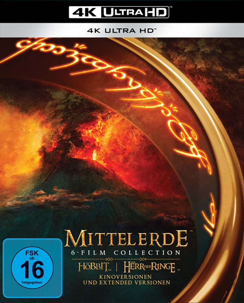Mittelerde: 6-Film-Collection (4K UHD) (15 Discs) (Herr der Ringe & Der Hobbit Trilogie: Kinofassung & Extended Cut)