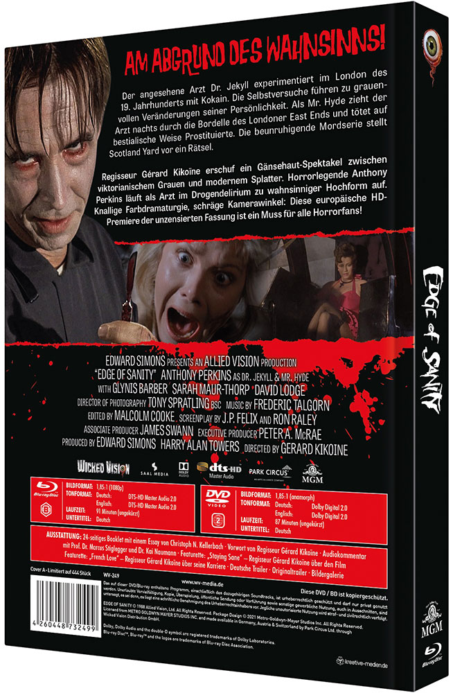 Edge Of Sanity (Blu-Ray+DVD) - Cover A - Mediabook - Limited 444 Edition - Uncut Edge Of Sanity (Blu-Ray+DVD) - Cover A - Mediabook - Limited 444 Edition - Uncut