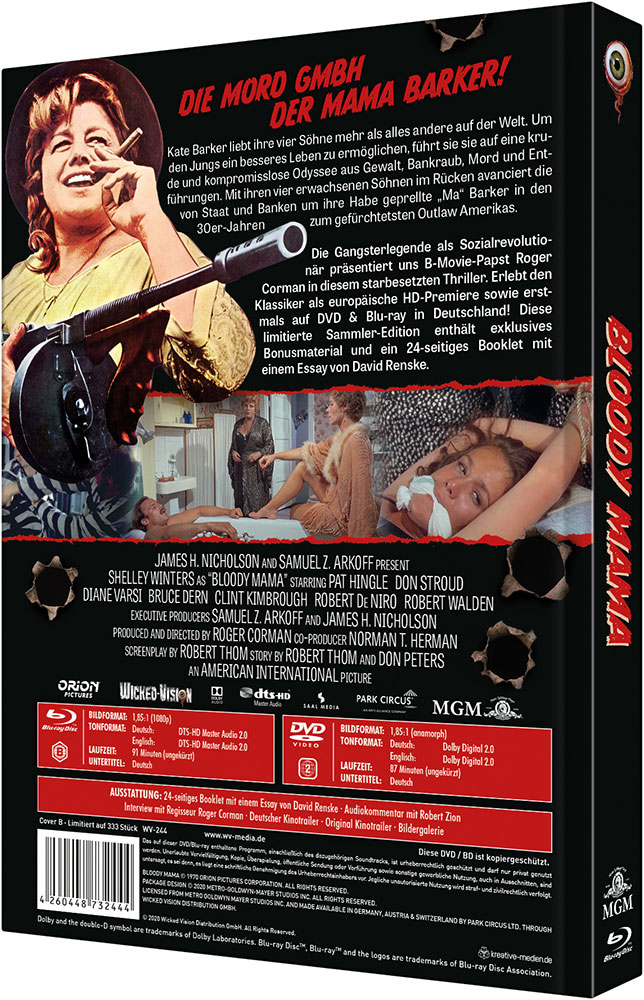 Bloody Mama (Blu-Ray+DVD) - Cover B - Mediabook - Limited 333 Edition