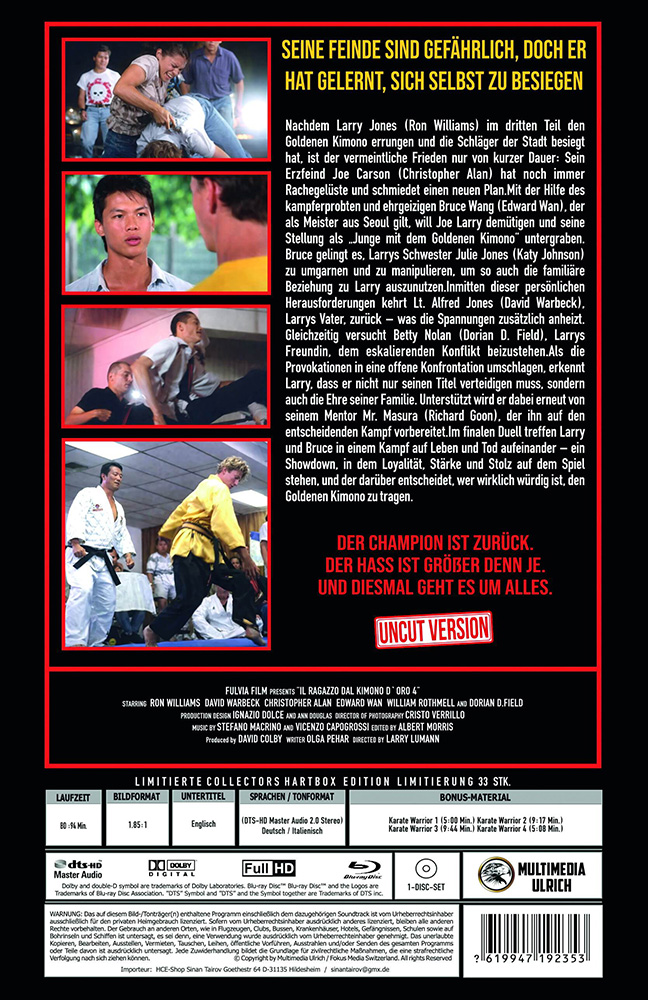 Karate Warrior 4 (Blu-Ray) - große Hartbox - Limited 33 Edition