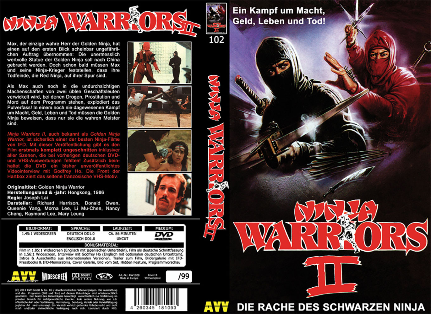 Ninja Warriors 2 (Golden Ninja Warrior) - Cover B - große Hartbox - Limited 99 Edition
