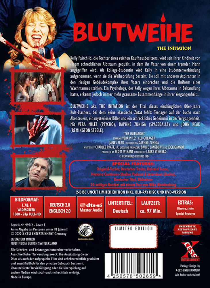 Blutweihe (The Initiation) (Blu-Ray+DVD) - Cover E - Mediabook (Wattiert) - Limited 444 Edition - Uncut