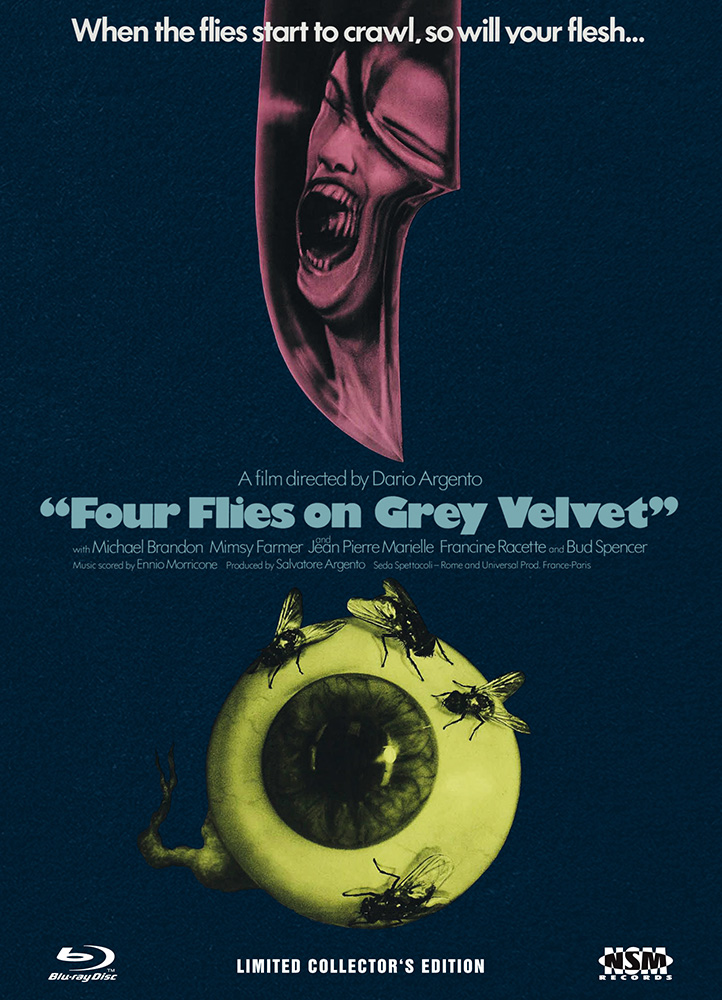 Vier Fliegen auf grauem Samt (Blu-Ray+2DVD) (3Discs) - Cover B - Mediabook - Limited 222 Edition - Uncut Vier Fliegen auf grauem Samt (Blu-Ray+2DVD) (3Discs) - Cover B - Mediabook - Limited 222 Edition - Uncut