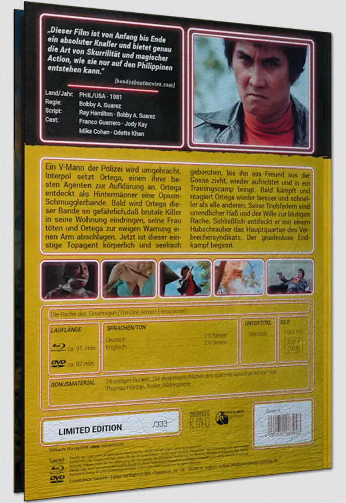 Die Rache des Einarmigen (Blu-Ray+DVD+CD) - Cover A - Mediabook - Limited 444 Edition
