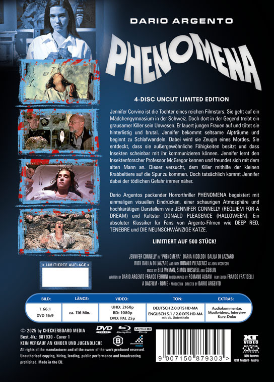 Phenomena (4K UHD+2Blu-Rays+DVD) - Cover 1 - Mediabook (wattiert) - Limited 500 Edition