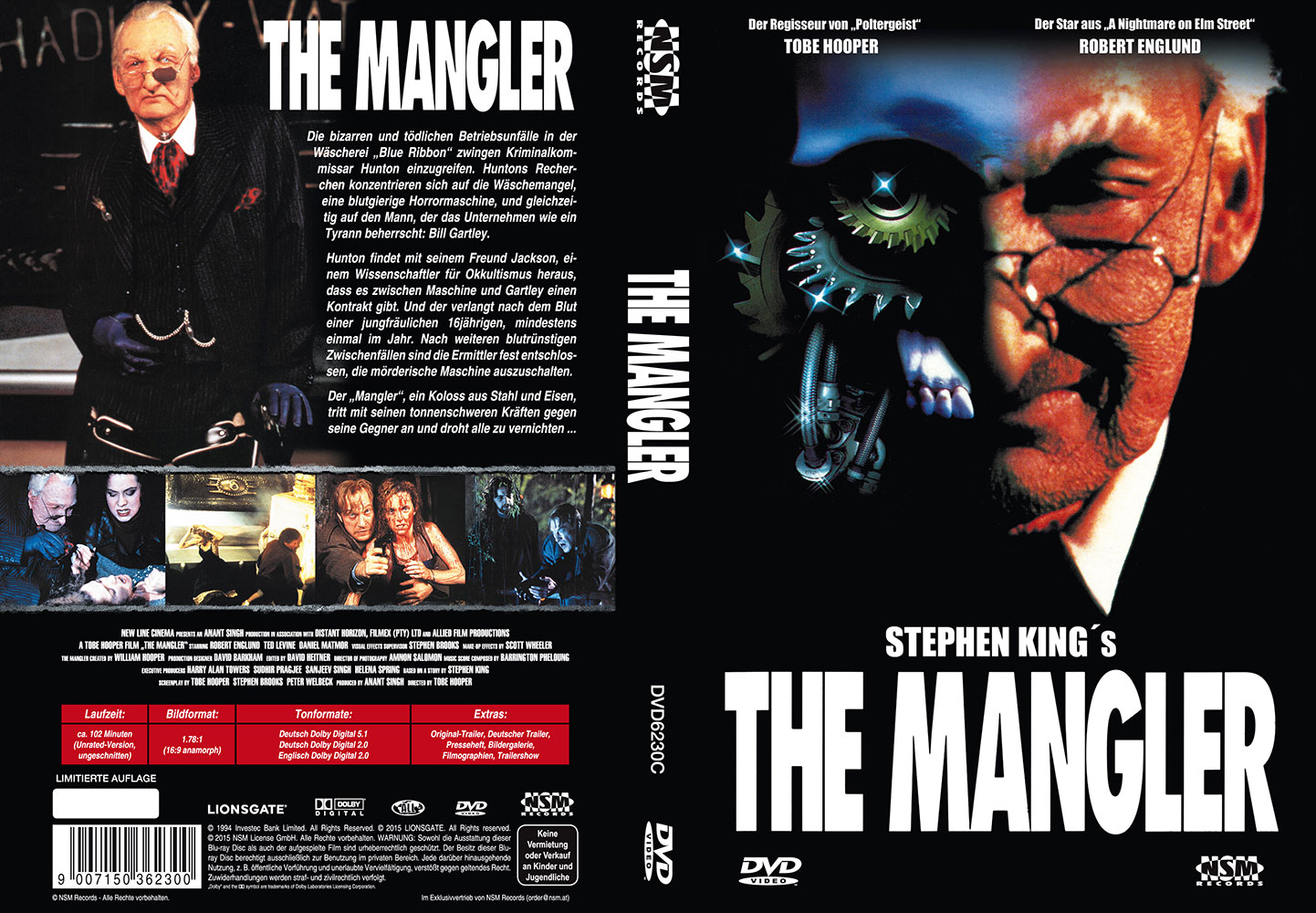The Mangler (Blu-Ray+DVD) - Cover C - große Hartbox - Unrated - Limited 111 Edition - Remastered