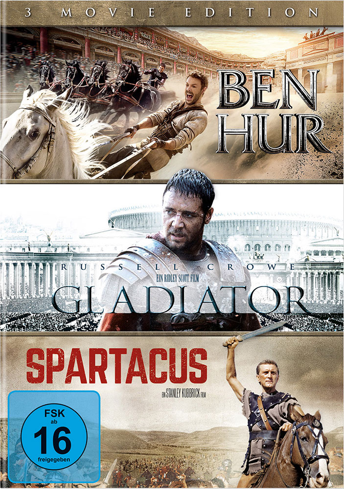 Ben Hur / Gladiator / Spartacus (3DVD) Ben Hur / Gladiator / Spartacus (3DVD)