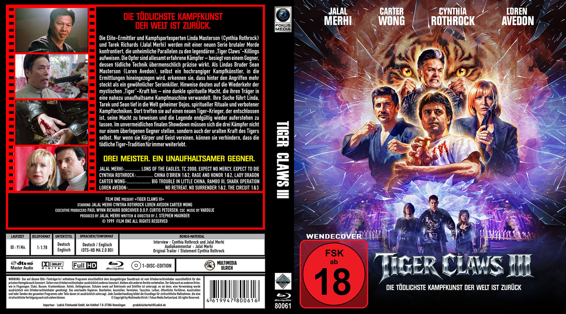 Tiger Claws III (Tigerkralle III) (Blu-Ray) - Keep Case