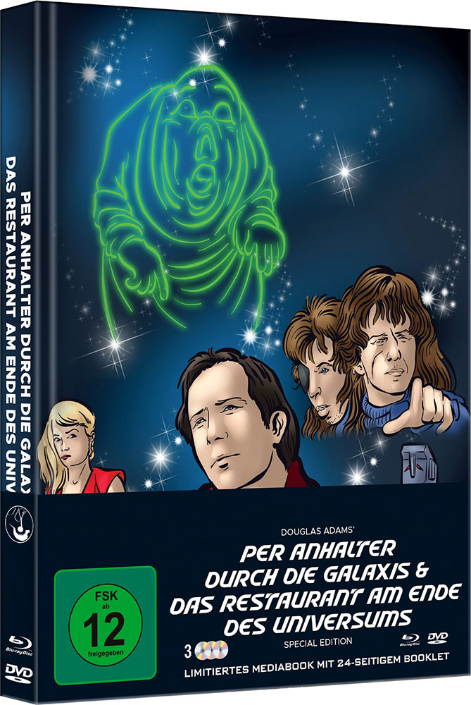 Per Anhalter durch die Galaxis & Das Restaurant am Ende des Universum - Cover A - Mediabook (Blu-Ray+DVD) (3Discs) - Limited 333 Edition Per Anhalter durch die Galaxis & Das Restaurant am Ende des Universum - Cover A - Mediabook (Blu-Ray+DVD) (3Discs) - Limited 333 Edition