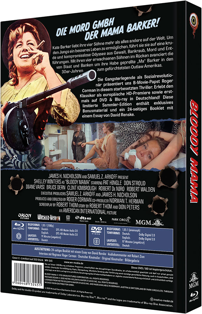 Bloody Mama (Blu-Ray+DVD) - Cover C - Mediabook - Limited 333 Edition