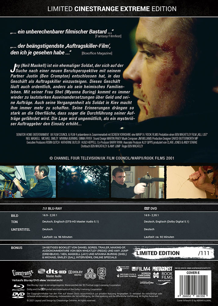 Kill List - Cover E - Mediabook (Blu-Ray+DVD) - Limtied 111 Edition Kill List - Cover E - Mediabook (Blu-Ray+DVD) - Limtied 111 Edition