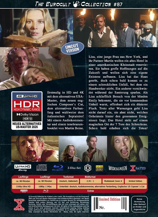 Über dem Jenseits - Die Geisterstadt der Zombies (4K UHD+Blu-Ray) - US-Master - Cover A - Mediabook - Limited Edition