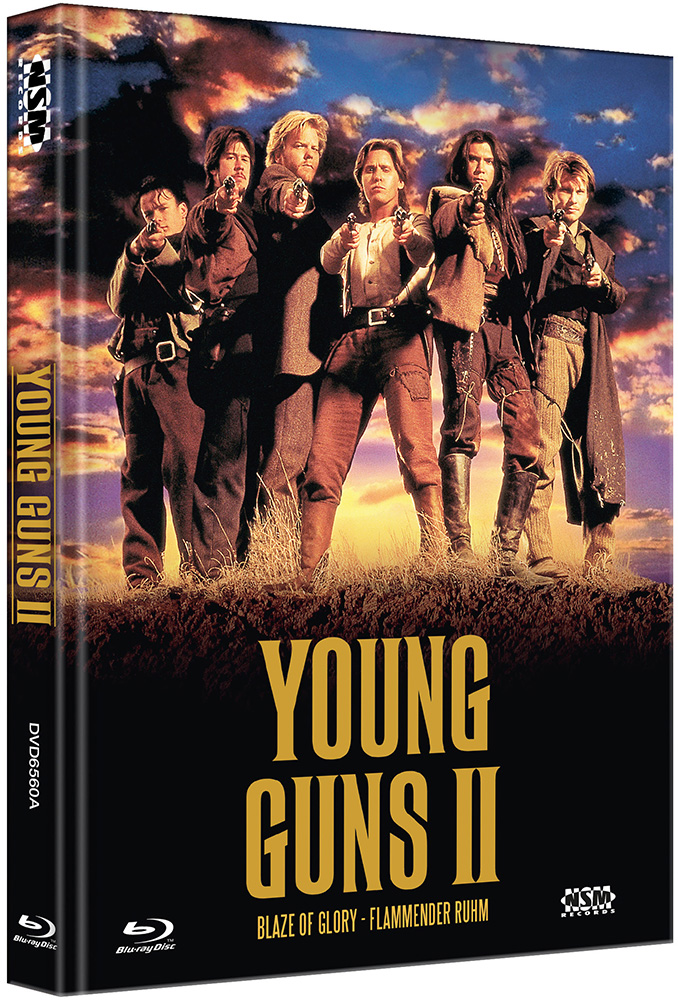 Young Guns 2 - Blaze Of Glory - Flammender Ruhm (Blu-Ray+DVD) - Cover A - Mediabook - Limited 555 Edition Young Guns 2 - Blaze Of Glory - Flammender Ruhm (Blu-Ray+DVD) - Cover A - Mediabook - Limited 555 Edition