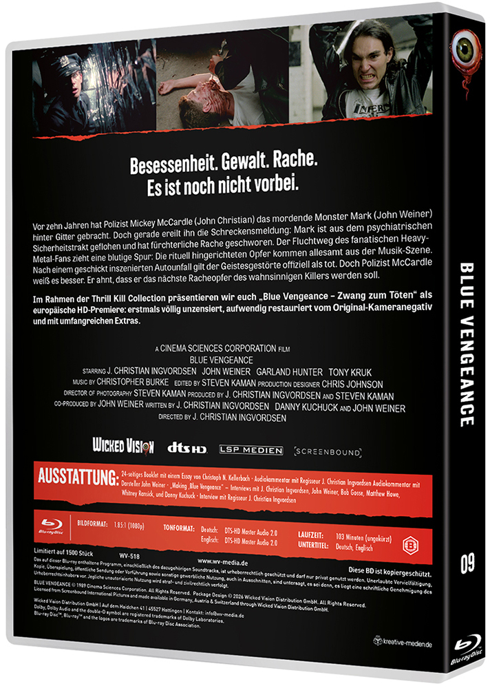Blue Vengeance - Zwang zum töten (Blu-Ray) - Limited 1500 Edition - Thrill Kill Collection #09 - Scanavo-Box
