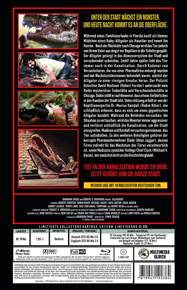 Der Horror-Alligator (Blu-Ray) - große Hartbox - Limited 33 Edition