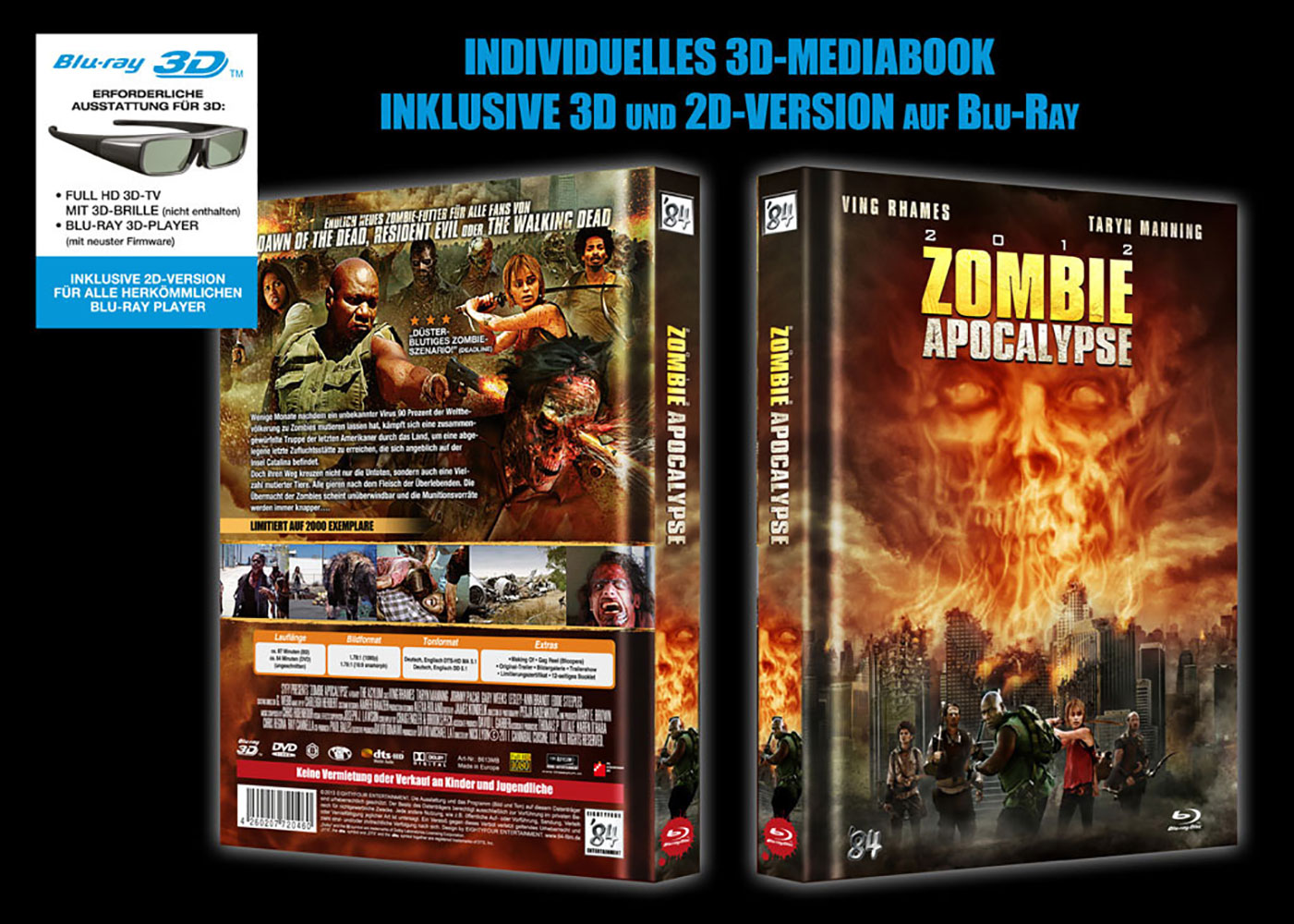 2012 Zombie Apocalypse (DVD+Blu-Ray 3D) - 2D & 3D Version - Mediabook - Uncut